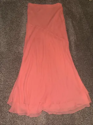 For Love & Lemons Coral Chiffon Maxi Skirt Size M thumbnail 1