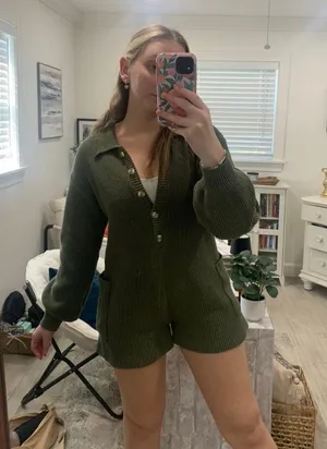 Blue Blush knit onesie  thumbnail 1