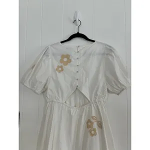 NWT Madewell Annamari White Puff Sleeve‎ Gingham Flower Embroidered Mini Dress S thumbnail 10