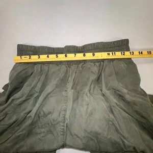 one 5 one - Army Green Gaucho Capri Pants Women's Size Medium Palazzo Cullotes thumbnail 7