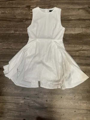 NAANAA White Sequin High Low Bridal Party Dress US 8 thumbnail 3