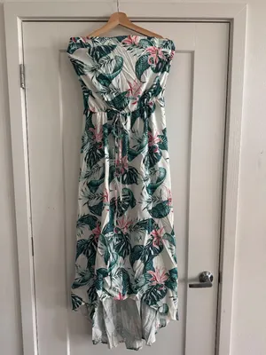 Tropical Strapless High/Low Dress thumbnail 3