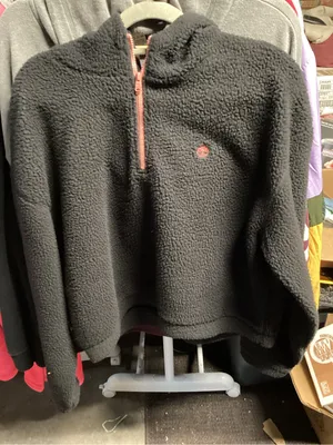 Timberland Black Sherpa Quarter-Zip Pullover with Coral Accents thumbnail 1