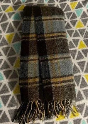 76x27” oversized plaid scarf Blue thumbnail 1