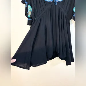 Free People Cora Black Embroidered Dress Size M thumbnail 8