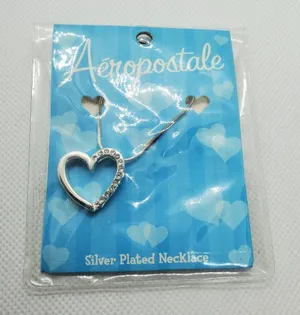 NWT Aeropostale Silver Plated Heart Necklace thumbnail 1