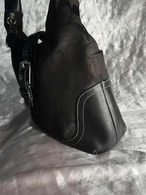 Vintage Y2K Coach Signature Black Buckle Shoulder Bag thumbnail 3