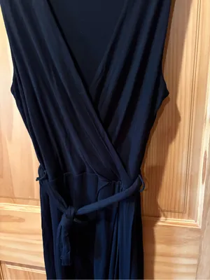 Anthropologie Maeve Black Sleeveless Draped Maxi Dress women’s L thumbnail 3