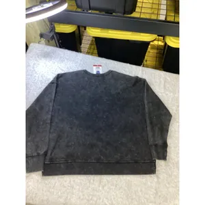 Seven7 Womens XL Waffle Crewneck Sweatshirt Black Mineral‎ Wash F15738L603 NEW thumbnail 4