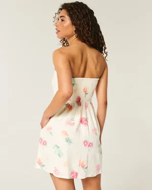 Hollister Fruit Linen-Blend Strapless Mini Dress thumbnail 2