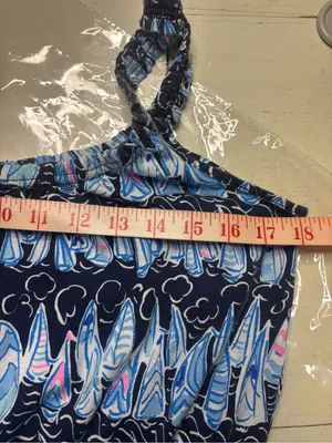Lilly Pulitzer Loro Romper Low Tide Navy Sails Stripes Size Small Resort Beach thumbnail 5