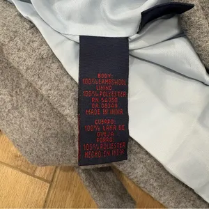 Vtg! 🌟Ralph Ralph Lauren🌟 Convertiable Hooded Lambswool Zip Up Coat Grey Sz L thumbnail 6