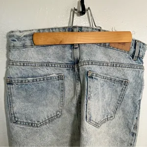 Zara Trafaluc Women's Sz Small Cut Off Denim Mini Skirt Light Acid Wash Distress thumbnail 11