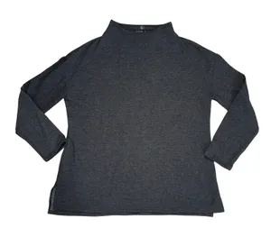 Free Fly Mock Neck Pullover Women Large Charcoal Gray Excellent Bamboo Fleece thumbnail 1