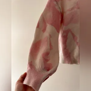 Princess Polly White and Pink Tie‎ Dye Wool Blend Sweater Balloon Sleeves thumbnail 4
