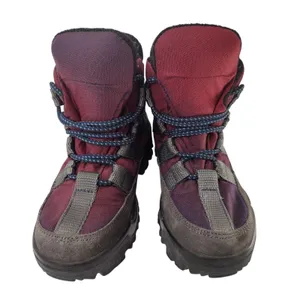 Vintage L.L bean Gray burgundy boots womens sz 7 thumbnail 2