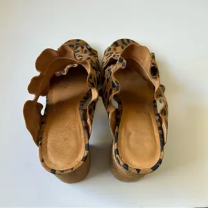 Free People Rosie Ruffle Block Heels in Leopard Print thumbnail 5