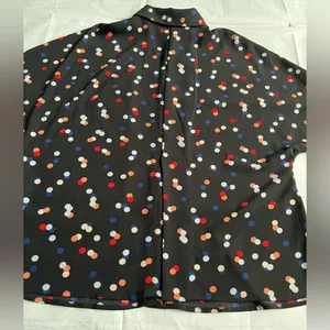 Vince Camuto Black Button-Up Blouse with Red, White‎ & Blue Polka Dots thumbnail 8