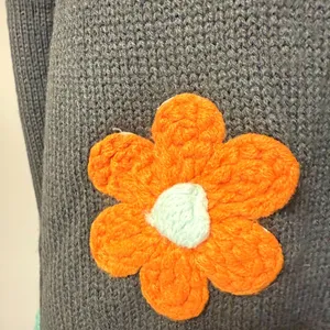 J.Nna Floral Embroidered Cardigan Gray Size L thumbnail 4