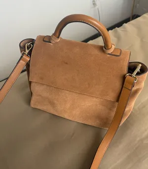 EXPRESS TAN CAMEL SUEDE TOP HANDLE SATCHEL BAG thumbnail 1