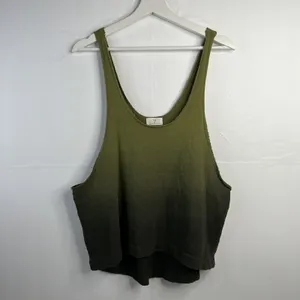 t.la Size S Tank Top Ombre Olive Green French Terry Raw Edge Anthropologie thumbnail 5