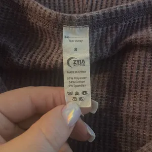 ✨Zyia Active Don't Wake Me Up Sz Small shirt purple waffle knit thermal✨ thumbnail 9