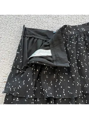 NWT Zara Black White Polka Dot Tiered Ruffle Mini Skirt Size Small thumbnail 7