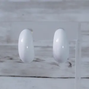 Vintage Sarah Coventry Clip On Earrings - Retro Chunky White Hoops thumbnail 3