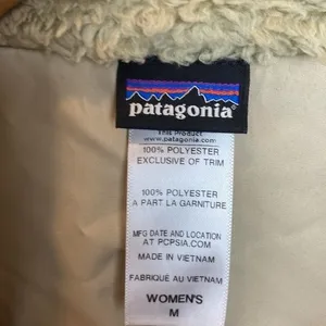 Patagonia Tan Los Gatos Sleeveless Zip Up Soft Teddy Sherpa Vest M thumbnail 4