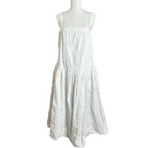 Free People Ethereal Cottage Primavera Lace Eyelet Midi Dress White Size Small thumbnail 11