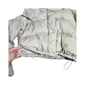 Lululemon Wunder Puff‎ Super-Cropped Jacket in Heathered Raw Linen Size: 12 thumbnail 3