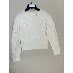 Loveshackfancy Lazuli Cashmere & Lace Sweater Small thumbnail 3
