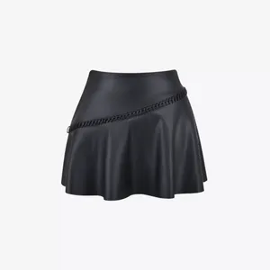 HOUSE OF CB Nova Vegan Leather Mini Skirt, Black, Large thumbnail 7