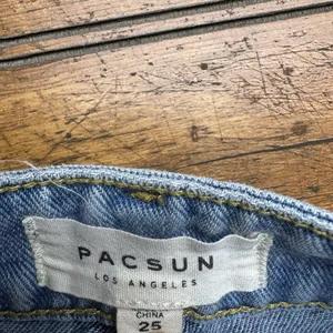 PacSun Distressed Two-Toned‎ Denim Mini Jean Skirt 25 Waist thumbnail 4
