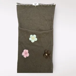 Sooki Des L.A. Vintage Y2K‎ Brown Floral Knit Shrug Scarf Cottage Boho Size M thumbnail 7