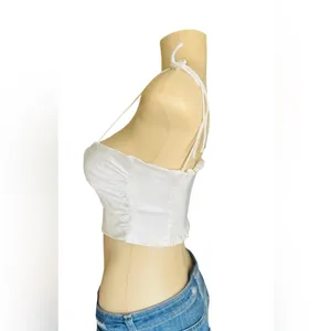 Zara Satin Effect cropped Top with Tie shoulders thumbnail 9