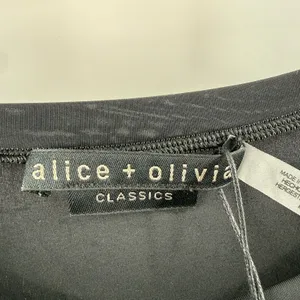 Alice + Olivia Bodysuit SZ Medium Black Hottie Long Sleeve NWT Crew Sheer $275 thumbnail 4