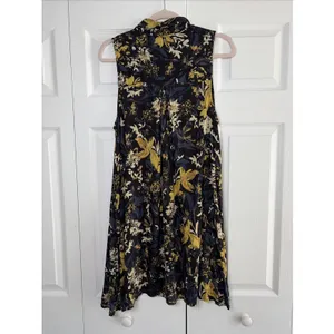 Kimchi Blue Floral Sleeveless Tunic Dress Womens Size M Navy Boho Rayon thumbnail 4