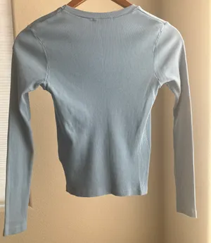 Brandy Melville Light Blue V Neck thumbnail 3