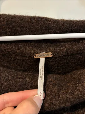 Free People Wool Blend Chocolate Brown Off The Shoulder Sweater thumbnail 3