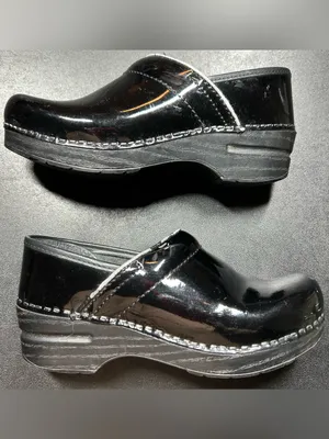 Dansko Women’s Size 36 Xp 2.0 Wedge Slip On Black Patent Leather Casual Clogs thumbnail 3