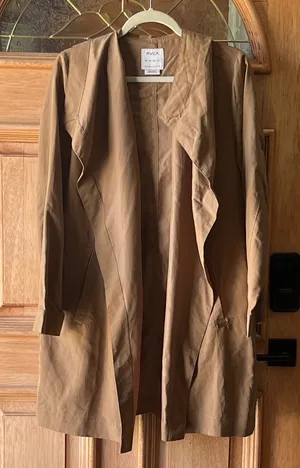 RVCA Tan Hooded Duster; Modal Jacket thumbnail 1