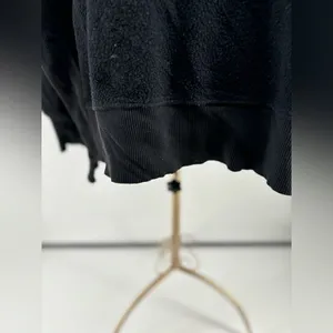 Aerie Chilled Out Brushed Fleece Sweatshirt Side Splits Small Black thumbnail 6