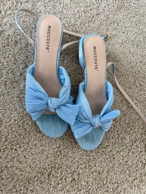 Blue Bow Kitten Heel Size 8.5 thumbnail 2