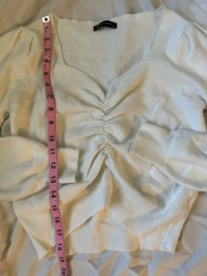 Pretty Garden White Ribbed Sweater thumbnail 5