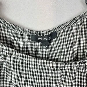Madewell Ruffle Strap Cami‎ Black & White Gingham Plaid Tank Top 4 thumbnail 6