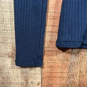 Hollister Y2K Ribbed Henley Top Navy Blue Long Sleeve Fitted Small Shirt Indie thumbnail 4