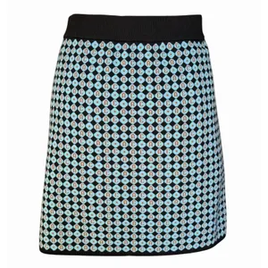 Alexa Chung for Opening Ceremony Blue Black Orange Geometric Print Mini Skirt thumbnail 7