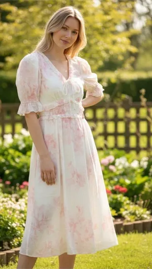 NWT 1.State floral ruffle maxi dress size XS thumbnail 1