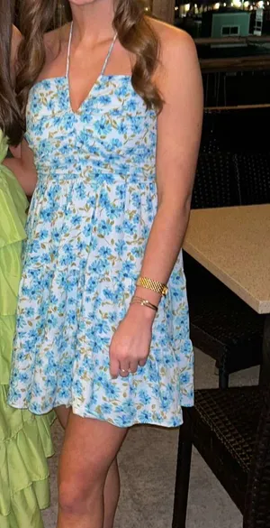 Lele Halter Neck Sundress Blue thumbnail 4